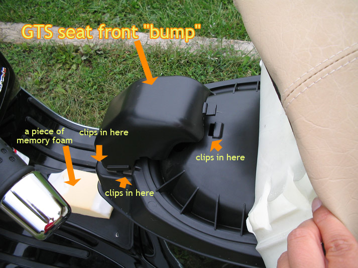 Modern Vespa lower seat for GTS?