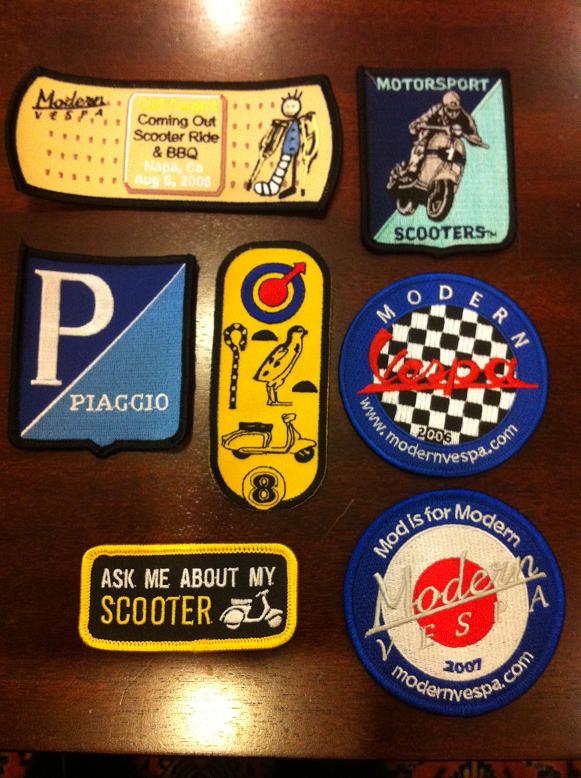 Modern Vespa (SOLD!)Scooter Patches (Qty=7) 10 shipped USA only (SOLD!)