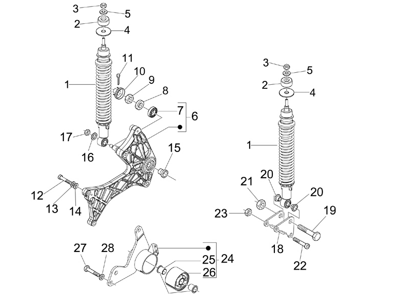 Modern Vespa : Where does the spacer go?