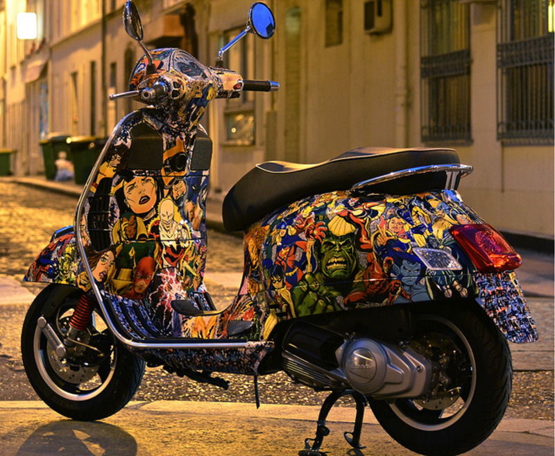 marvel dc comics vespa Vespa scooter, Vespa, Motorroller