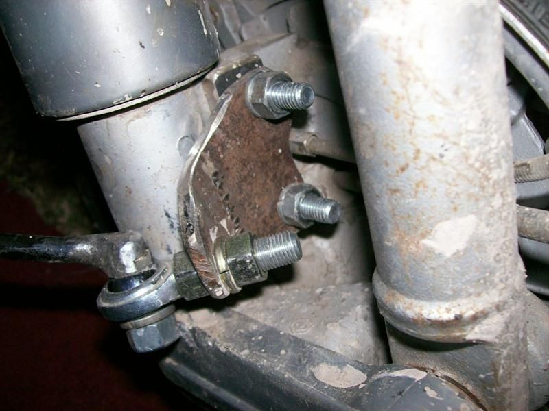 Modern Vespa steering damper or stabilizer on partner sidecar