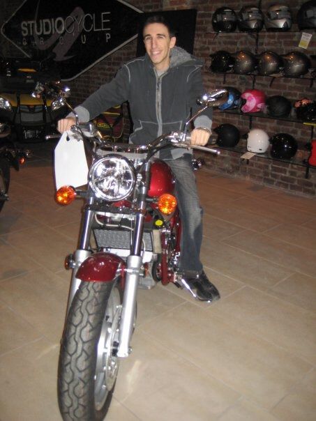Me 14 years + 1 day ago at Studio Cycle. Been a loyal customer ever since. Support your local dealer and they will help you make your 2 wheeled dreams come true.