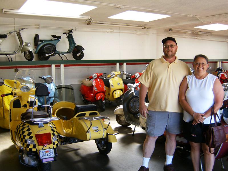 Had to have one taken of us with this sidecar rig . First I had ever seen in person with a vespa for power :)