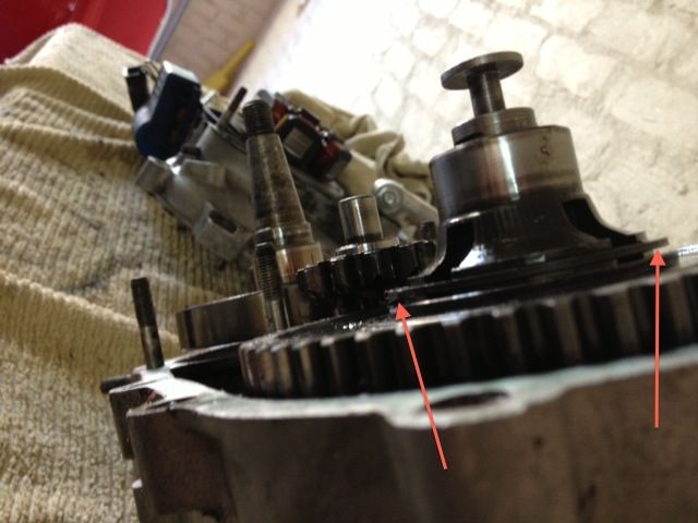 This is the gap I looked closer at following the replacement cruciform and 4th gear. (remember to make sure the gears are correctly placed for the Criciform as well, I almost forgot to do that and as I looked down at my lack of handiwork, noticed and quic