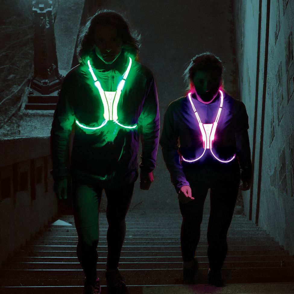 Lighted Vest: To me, at least a bit less silly than making your bike a rolling Xmas tree.