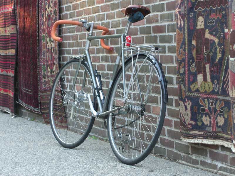 FauxFix: A 70s-era Motobecane converted to a two-speed kickback w/coaster-brake, hence the nickname.