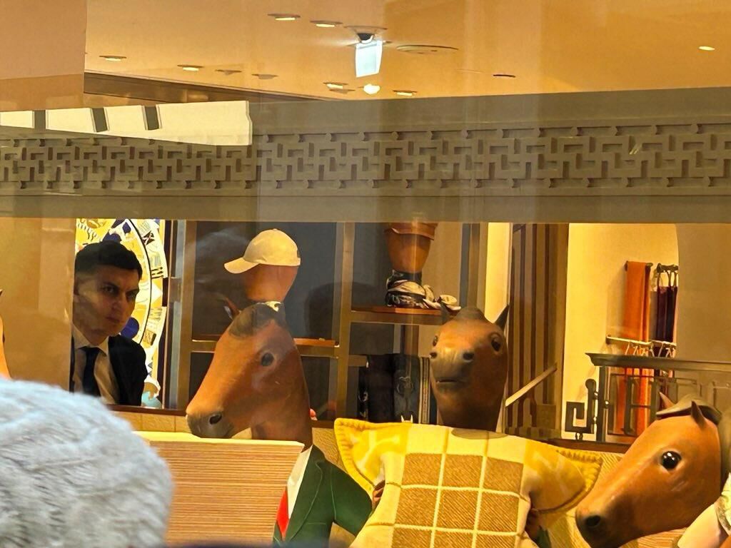 Signore inside Hermes was unappreciative of my humor.