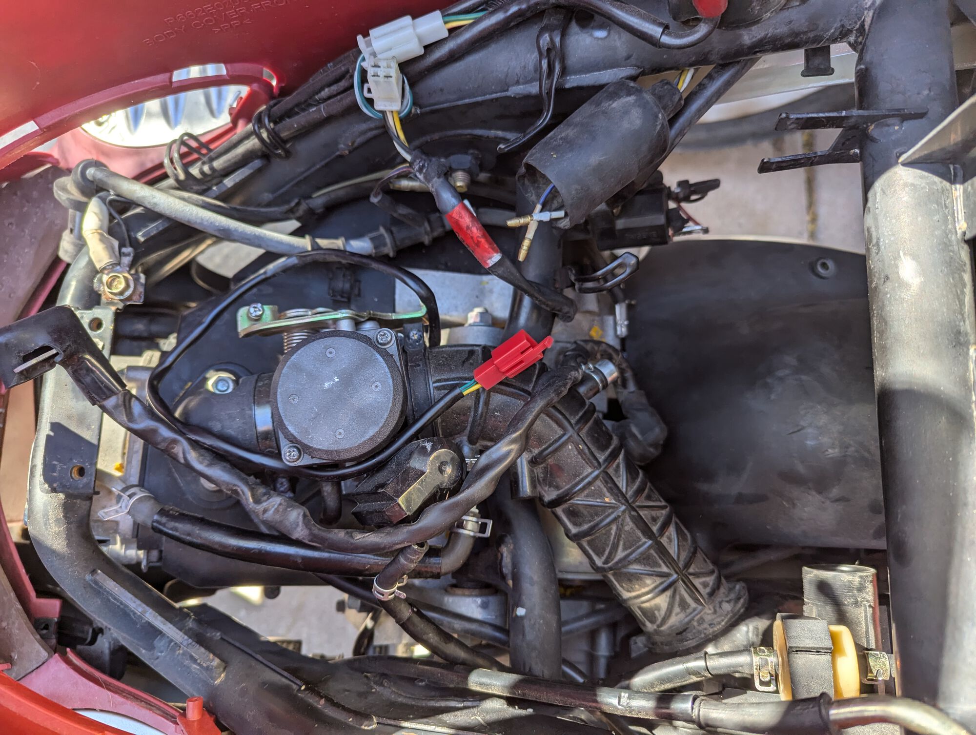 Unplugged and unscrewed all the bits that tie the engine to the frame. Just have the oil cooler lines and the engine mount left.