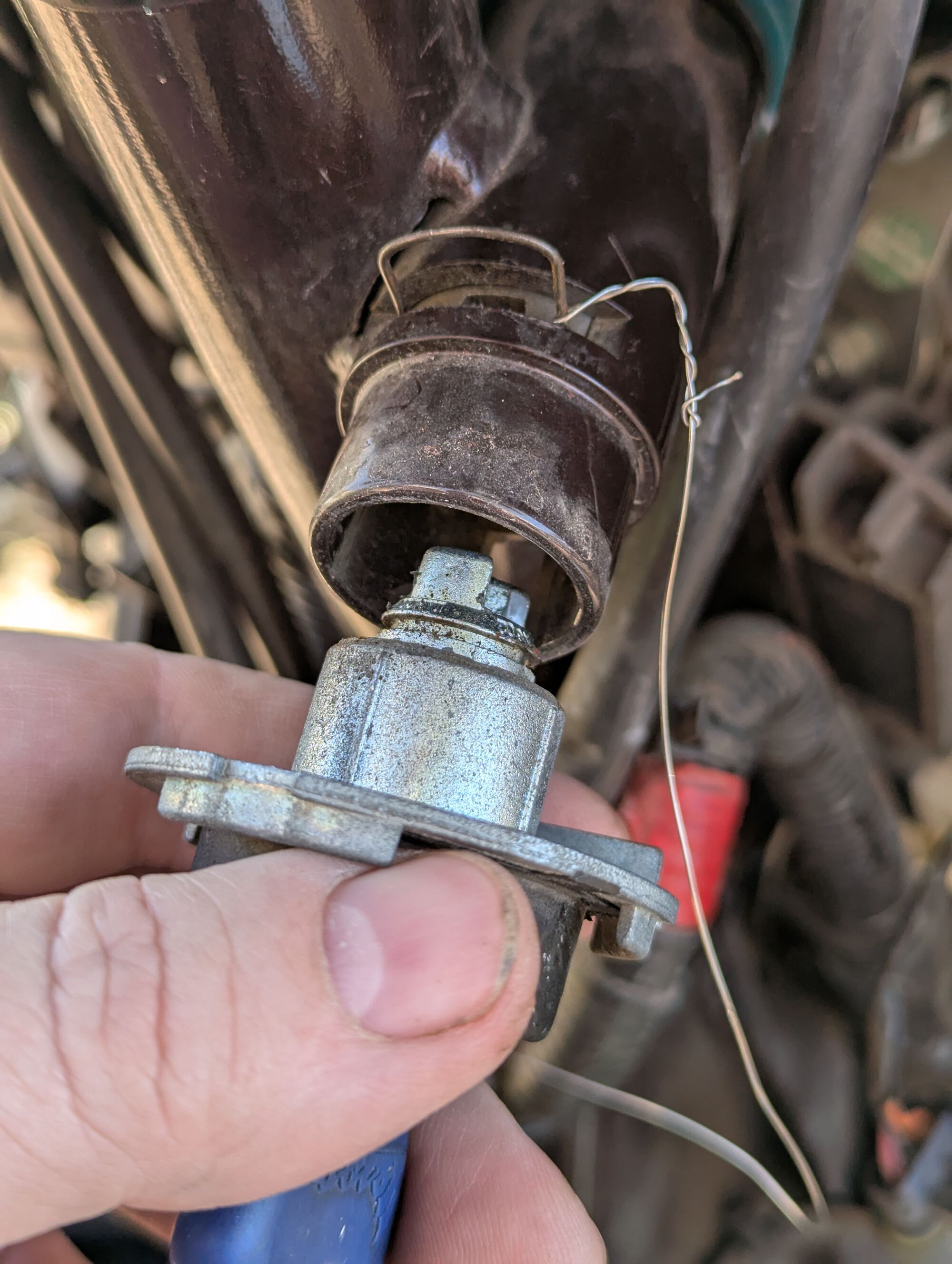 Extricating the lock.