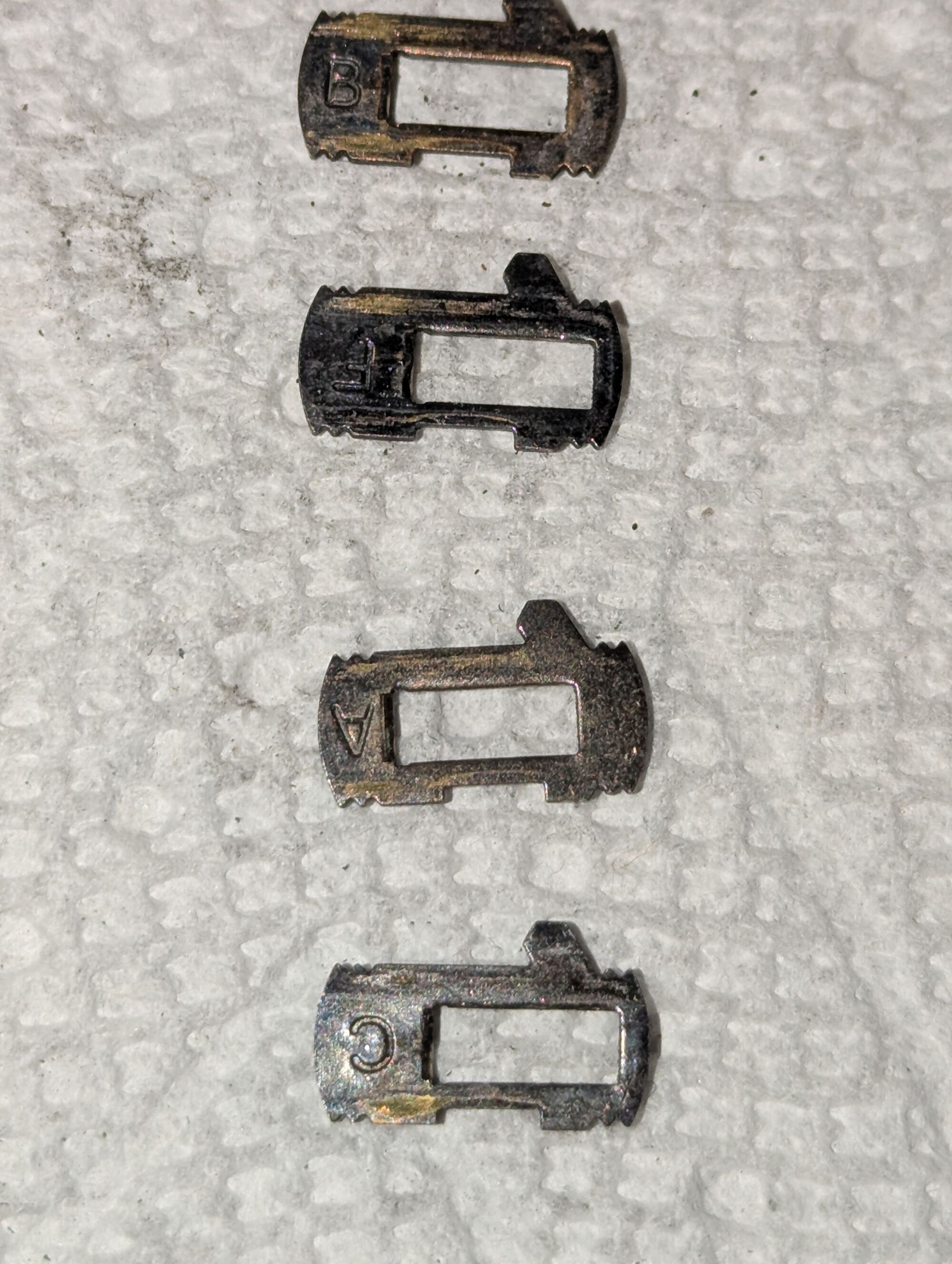 Pulled the wafers and laid them out in order.