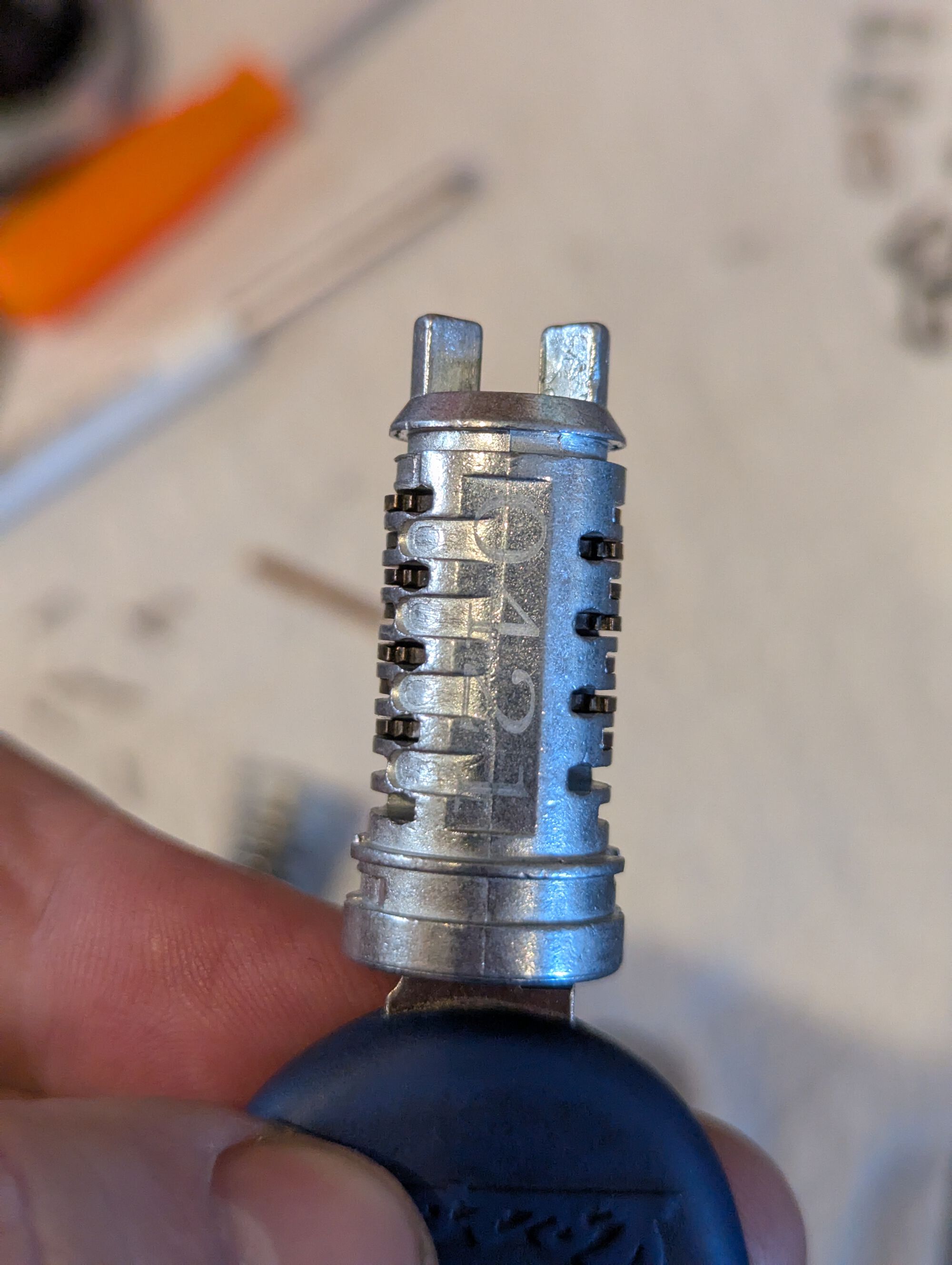 Checking the wafer position with the key inserted. This might just work...