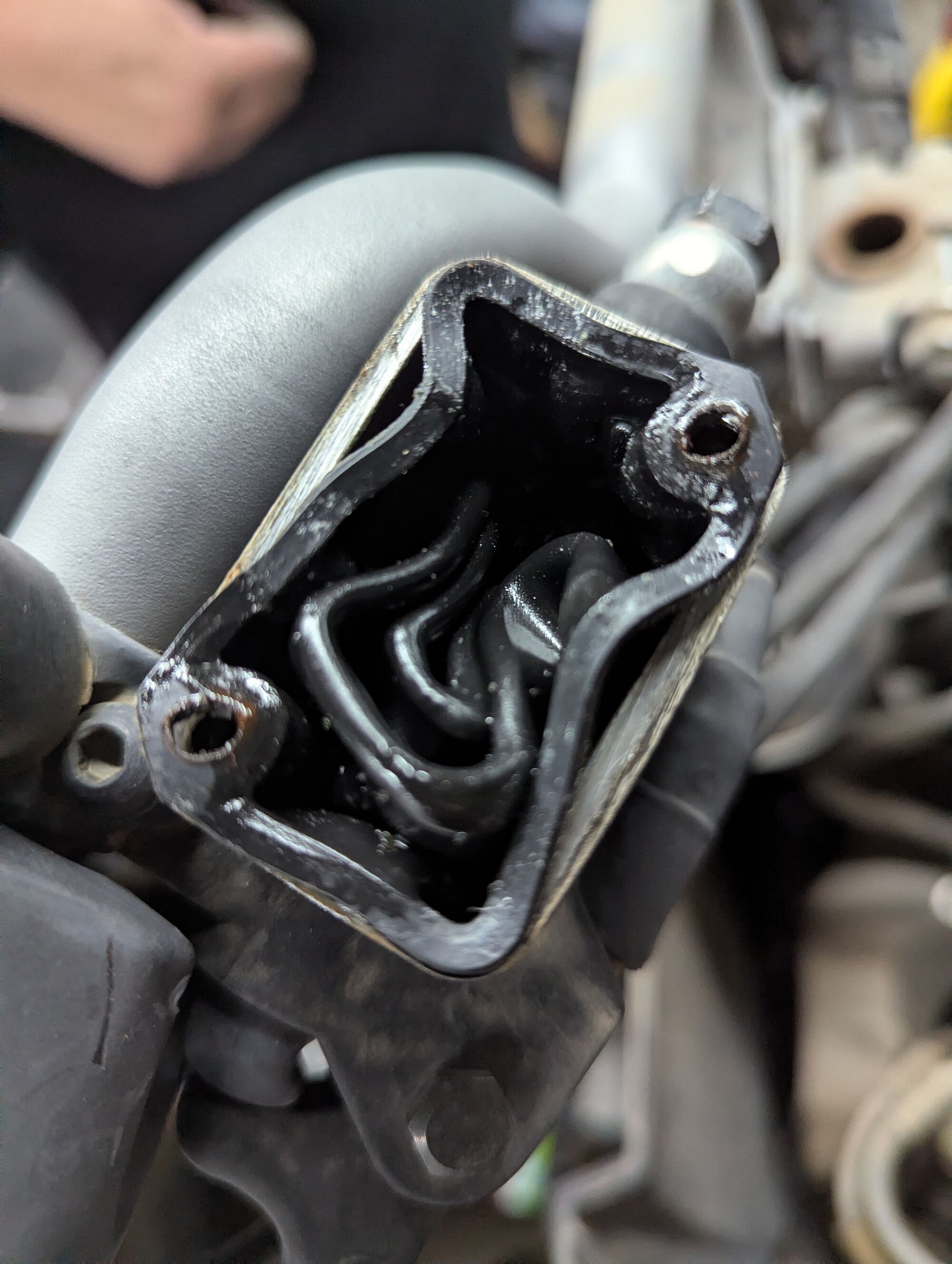 This is is what the diaphragm looked like for the front brake circuit. Forbidden pudding beneath.