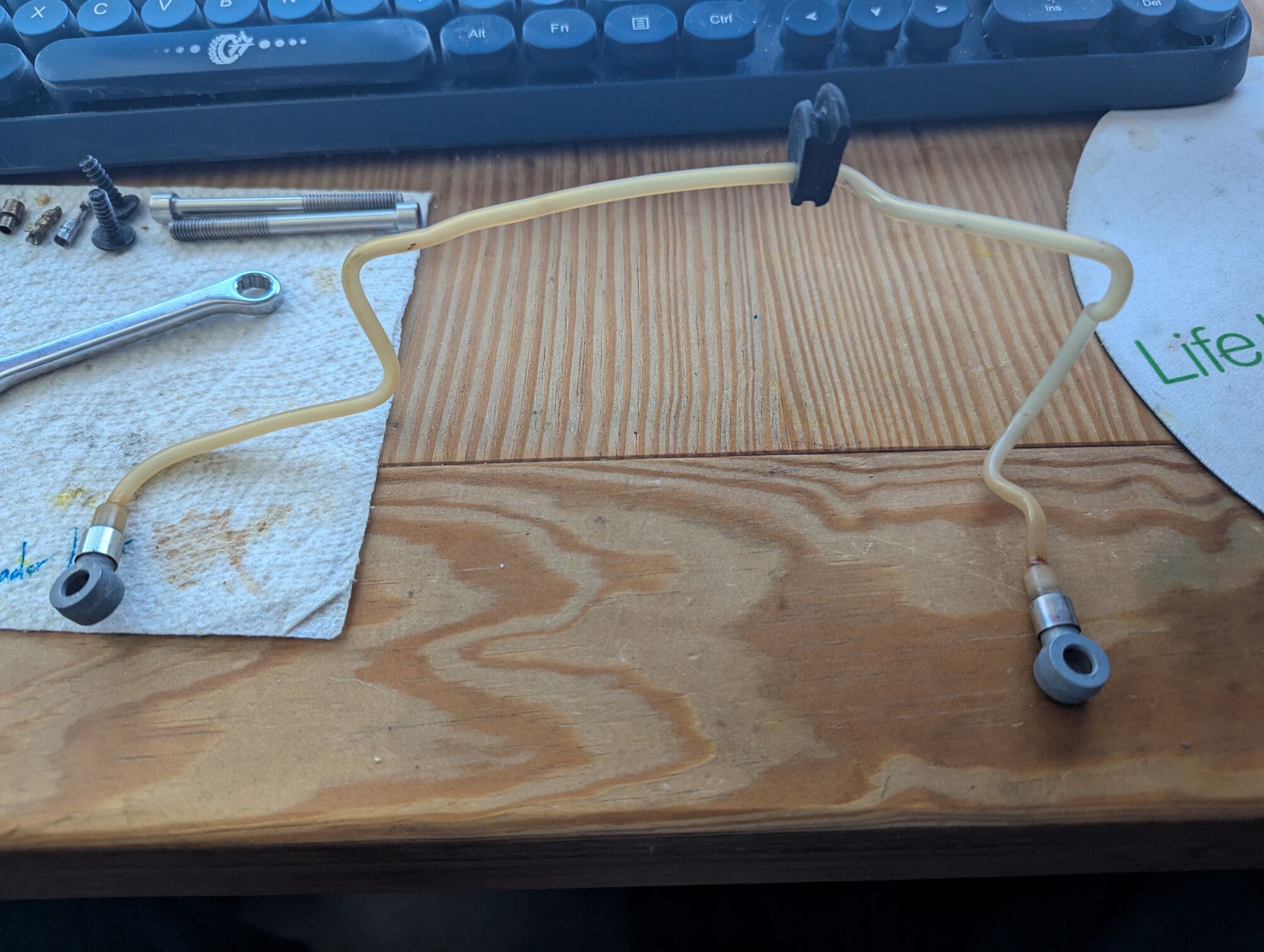 Auto lube outlet pipe for my Kawasaki F7B project.