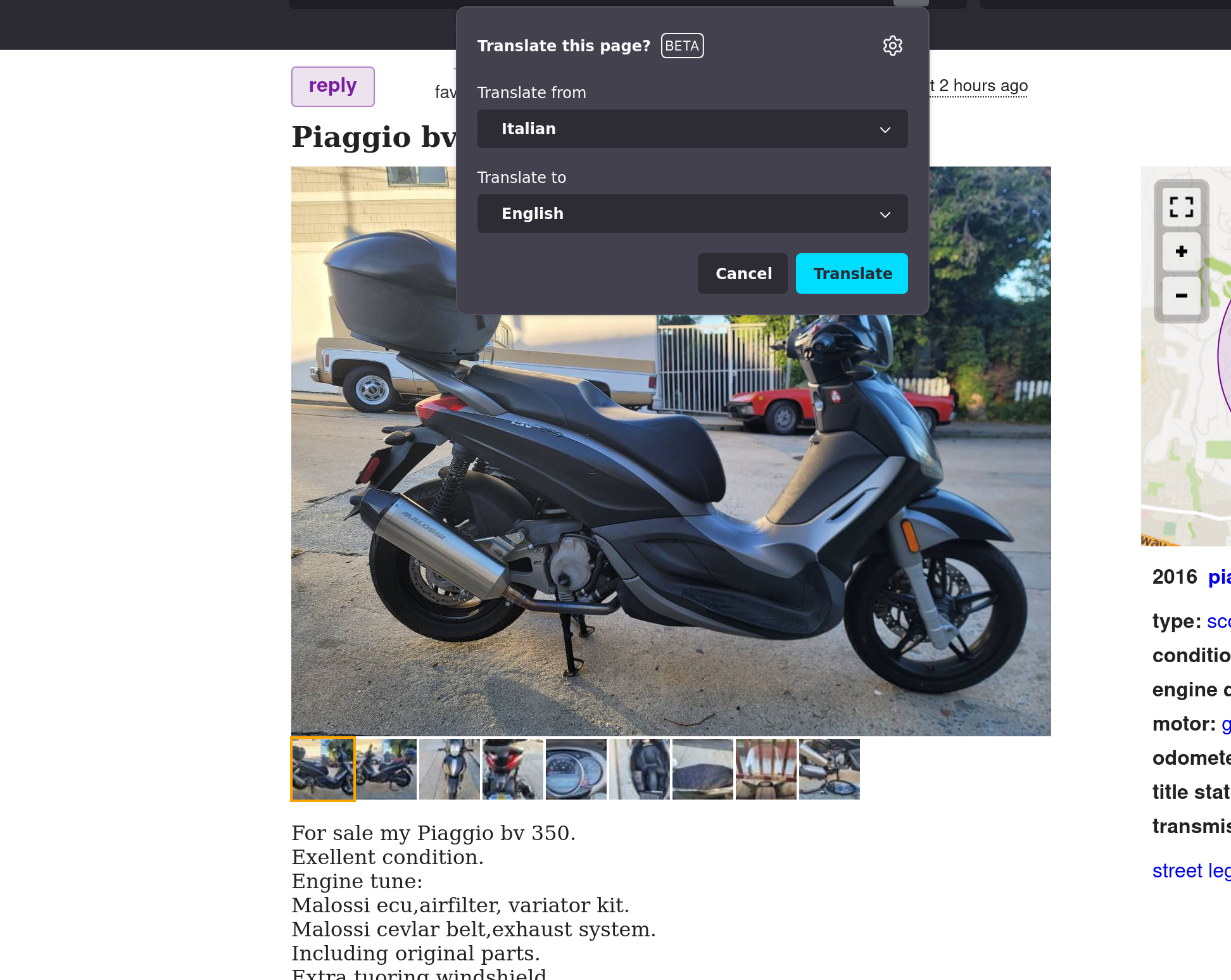 Italian or English you decide (Firefox certainly can't help)