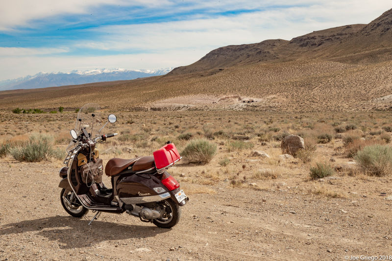 Back in Chalfant Valley, with the Sierra Nevada on the horizon, and some old lime kilns dug into the bluffs below.