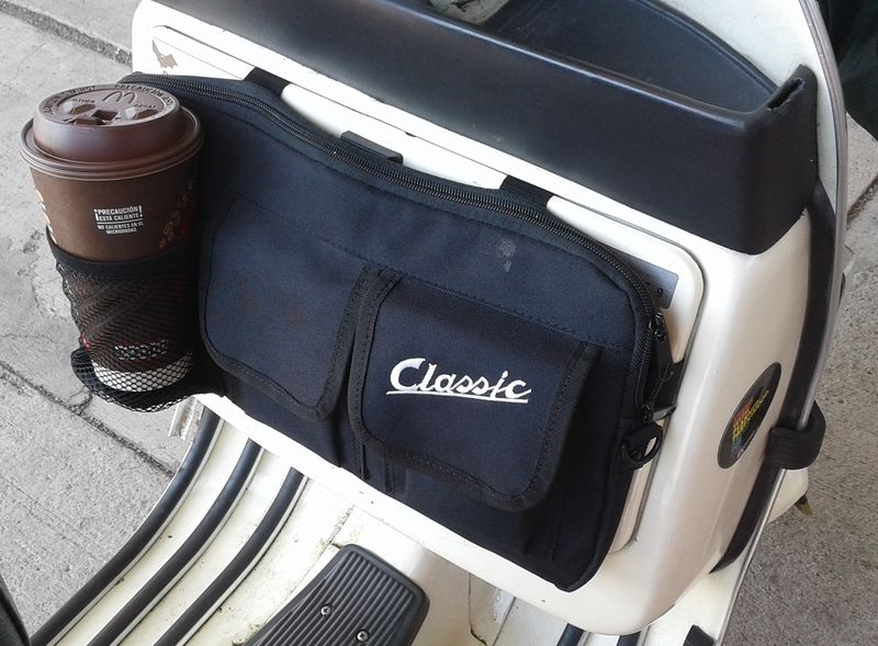 Modern Vespa Anyone know of a cup holder?