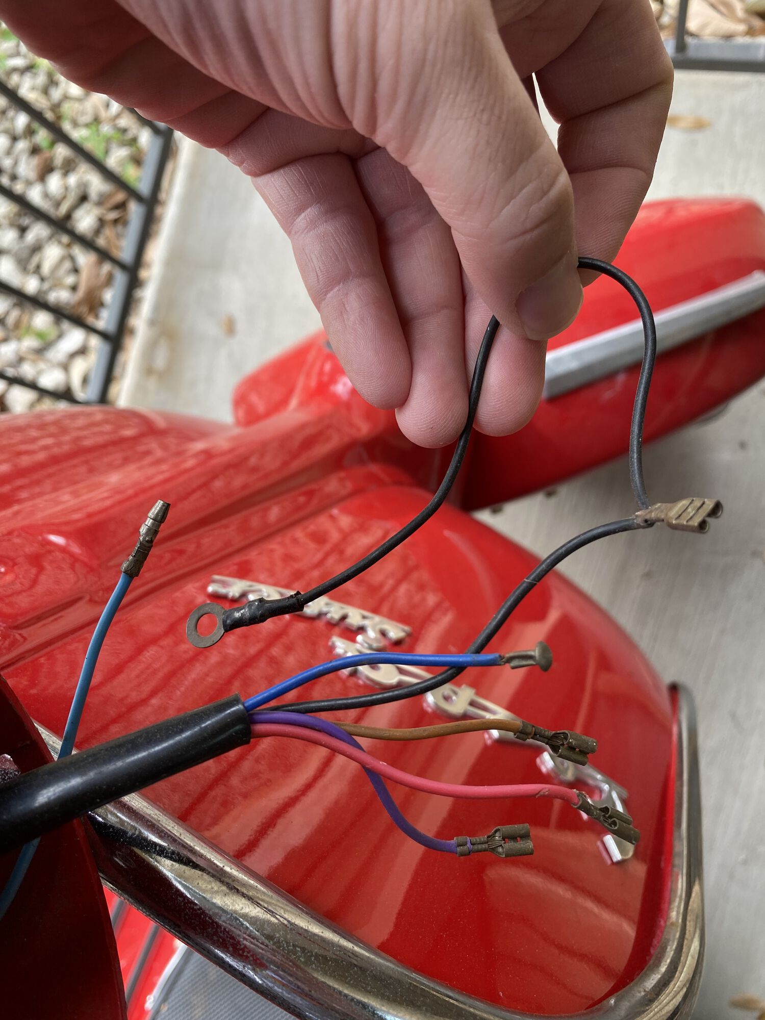 Wires out of the headlight