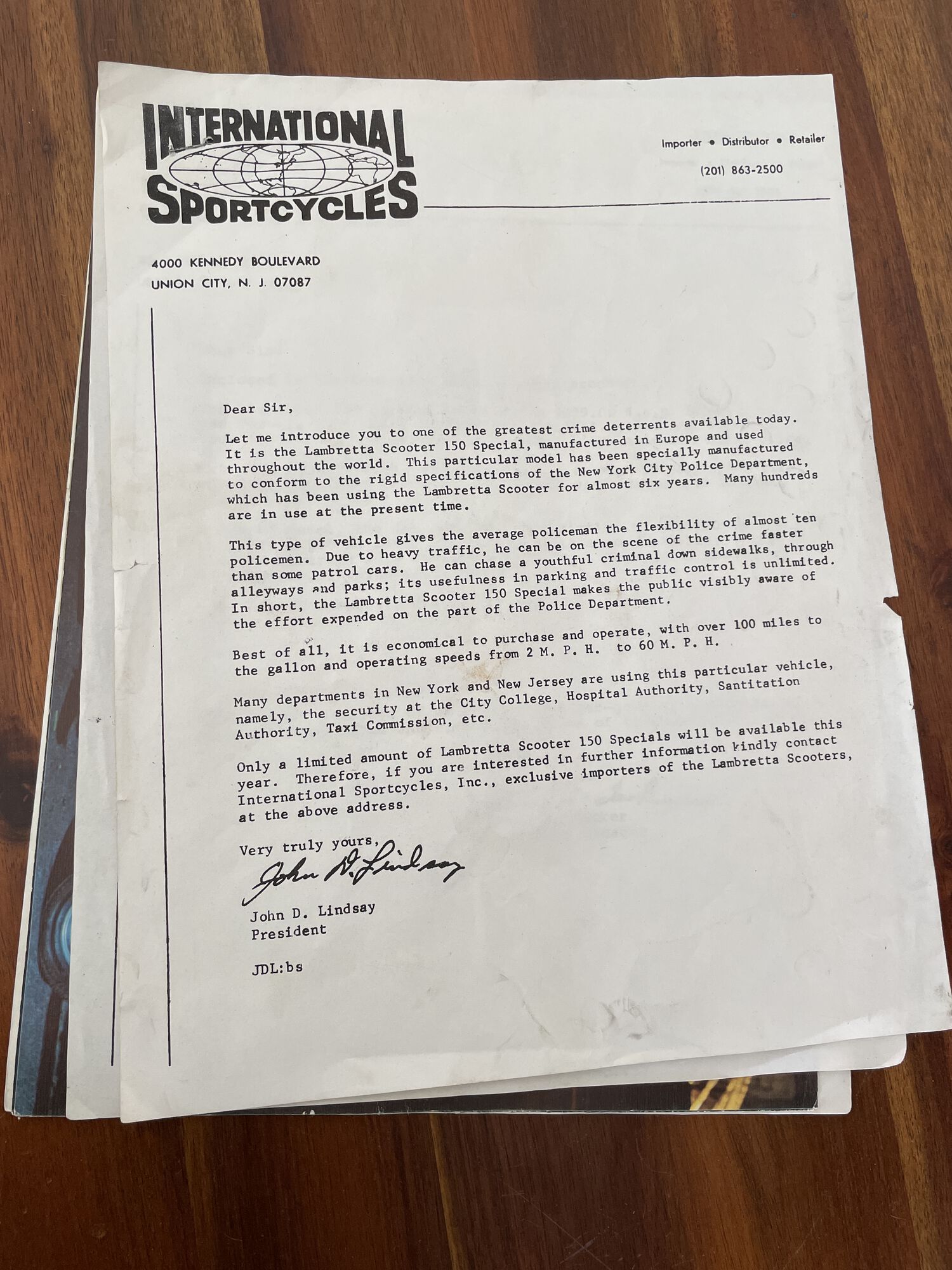 John ran down these dealer letters when he first got the bike… apparently they were one of the big suppliers of police bikes, and service bikes in the area.