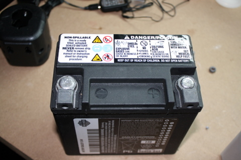 The Harley branded battery with the flush terminals