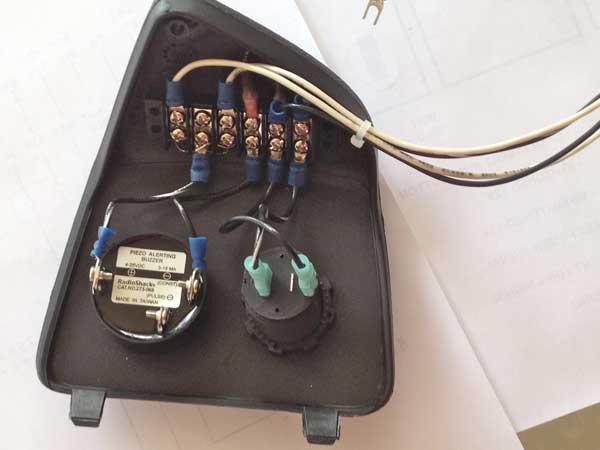 You can just barely see one of those crimp on connectors in the top of photo before I cut one leg off