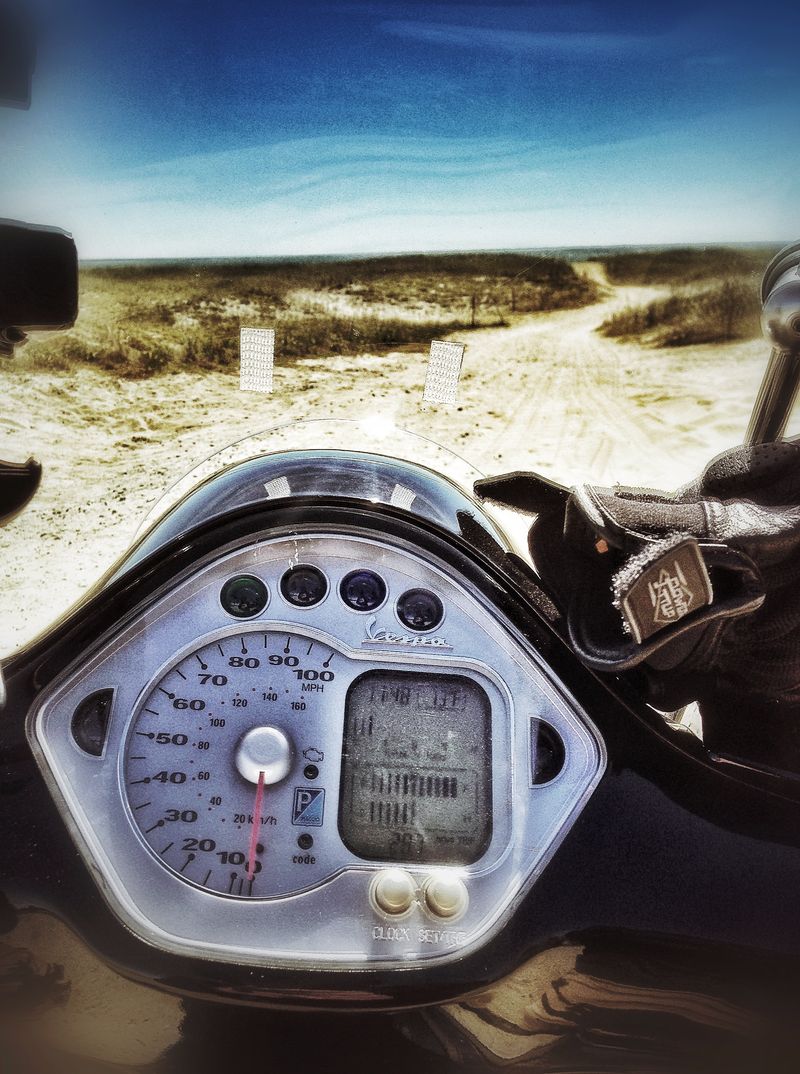 Modern Vespa Riding Nantucket.