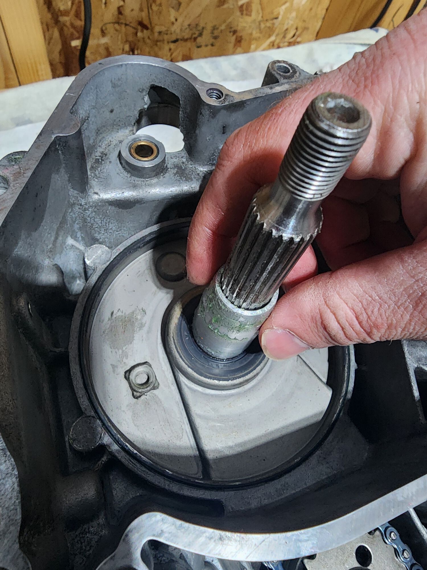 I took this photo as I was removing the tool but before the seal was completely seated all the way.