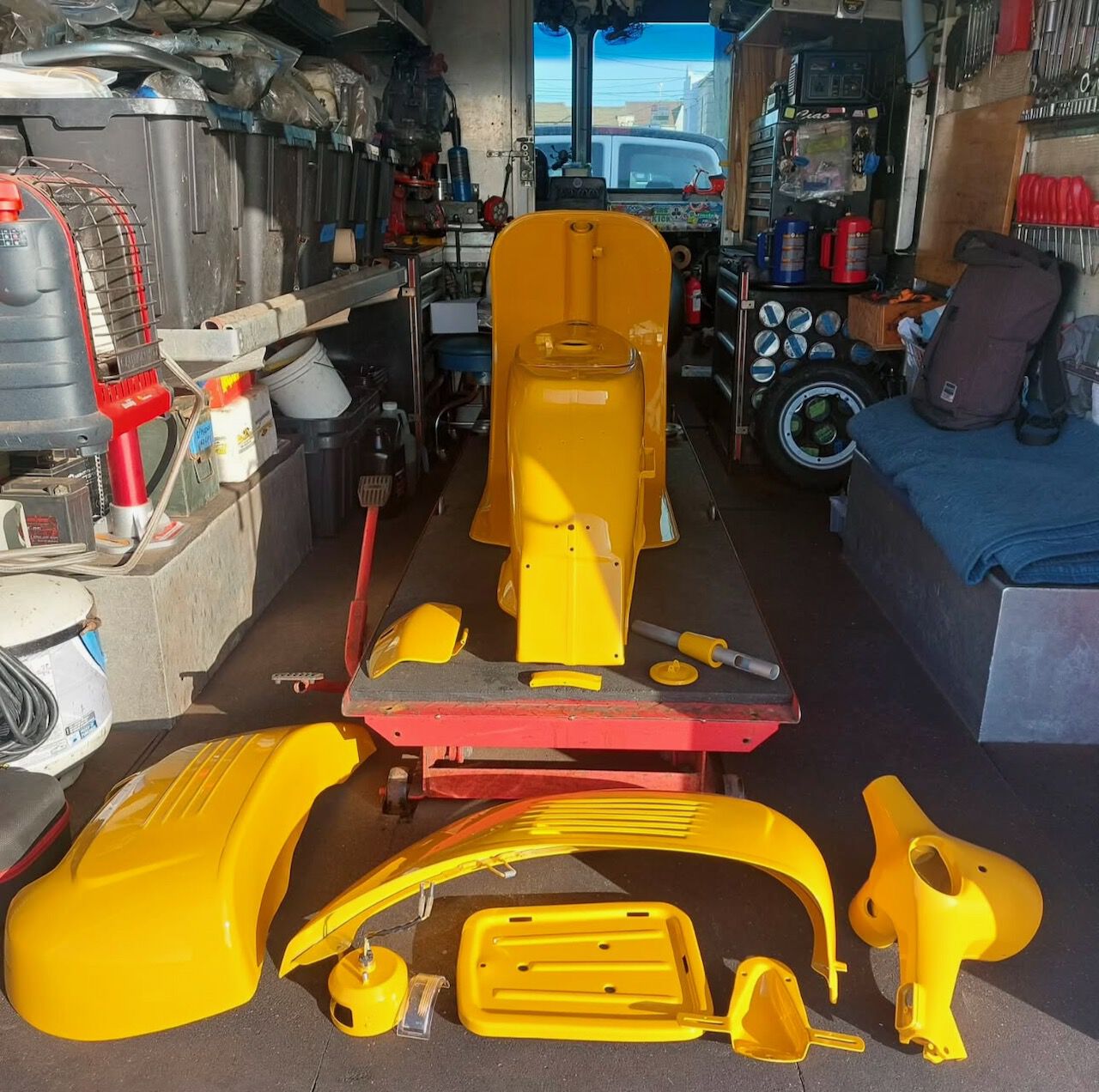 More was accomplished in this box van than in my garage!  It took time to get into the queue with the painter, but it was worth the wait.