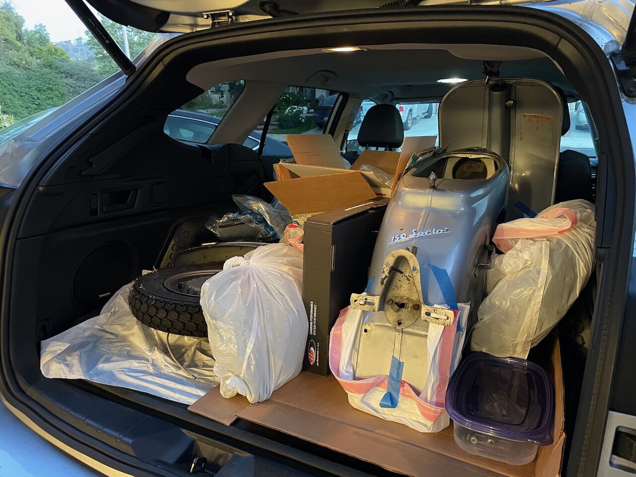 Stuffed everything in the Subaru for the trip to SF.