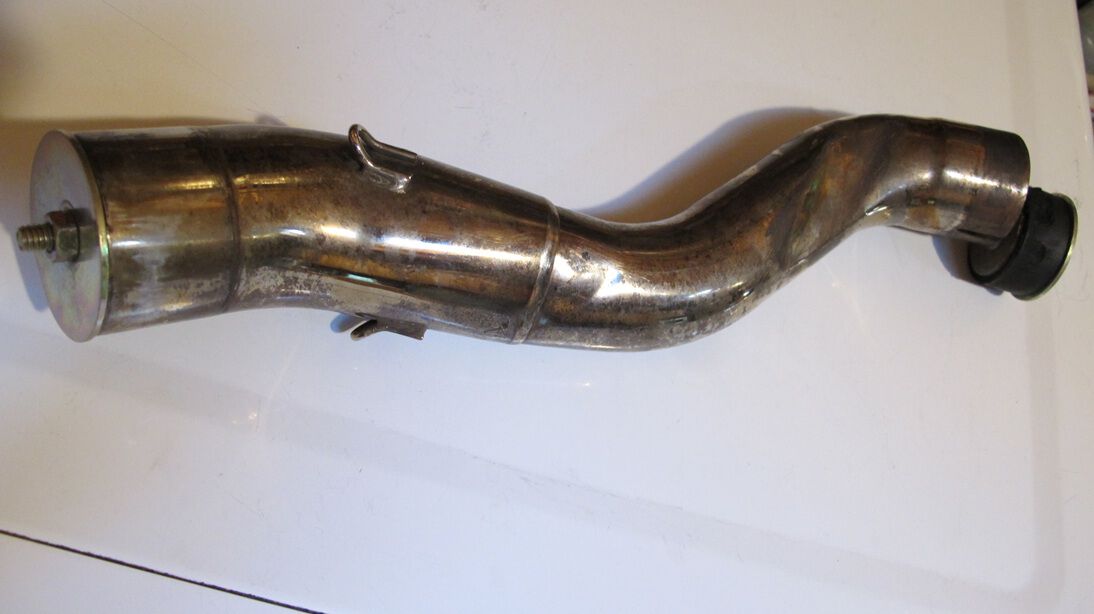 restoring an exhaust for a mc dual exhaust project. Plug it up on one end, fill with water, then plug the other end...