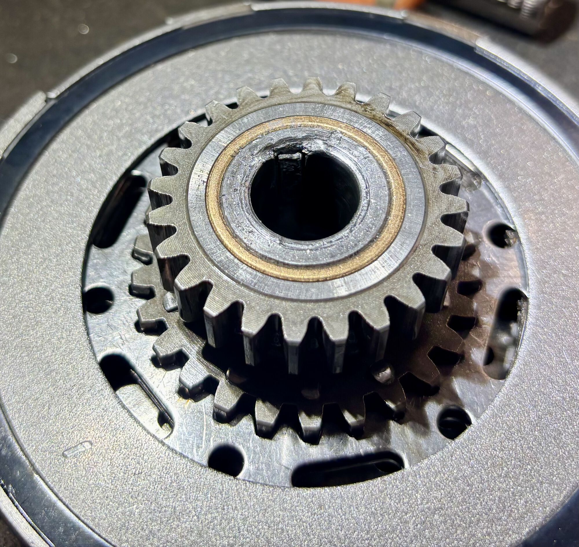 Clutch backplate, smoked