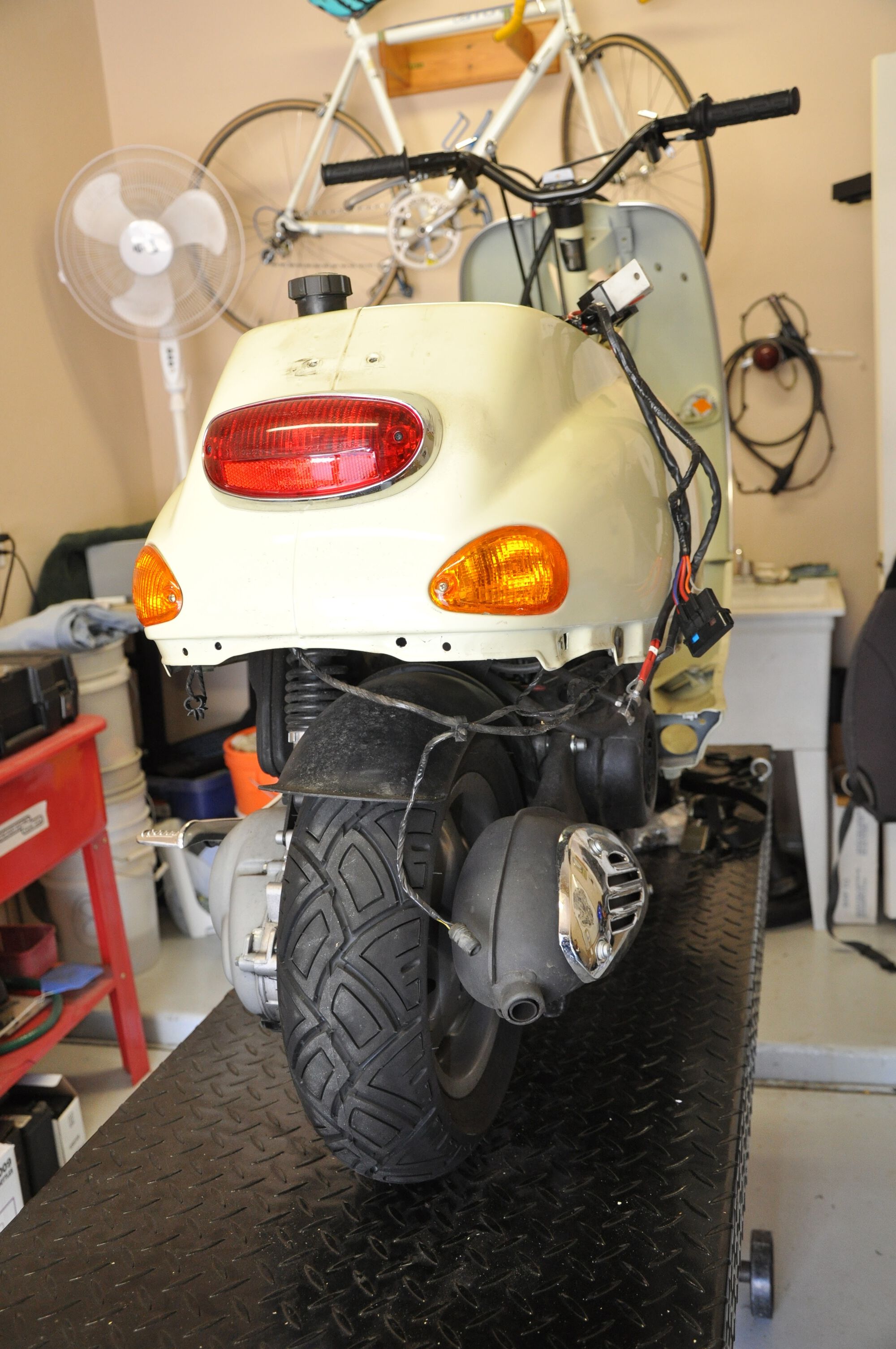 Rear fender is removed.