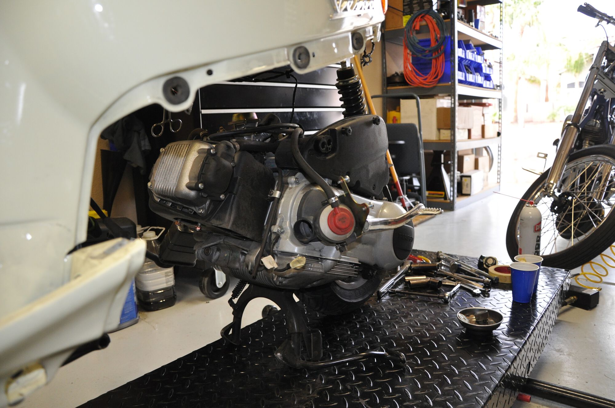The first order of business was to finish removing the drive train.