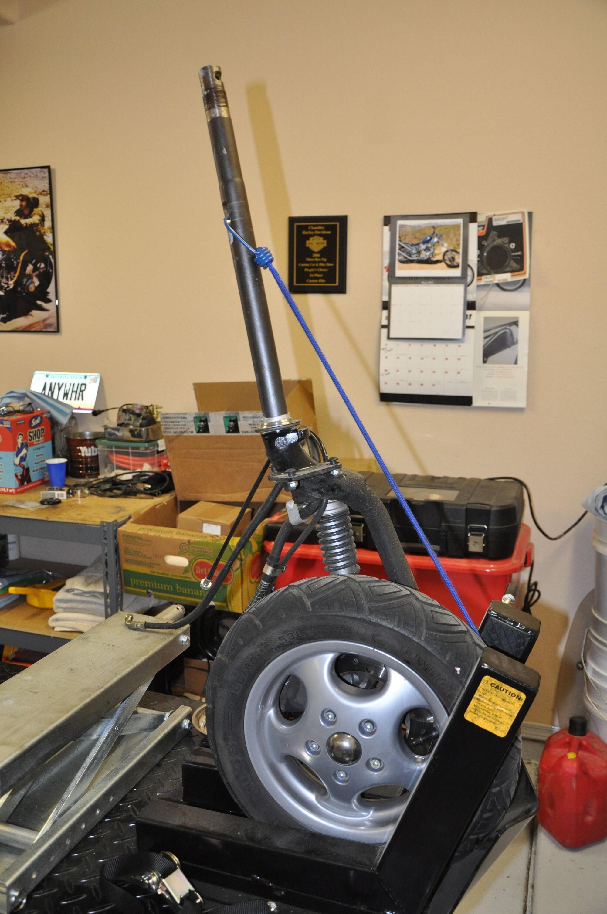 And finally, the front fork assembly.  Leaving the bare frame.