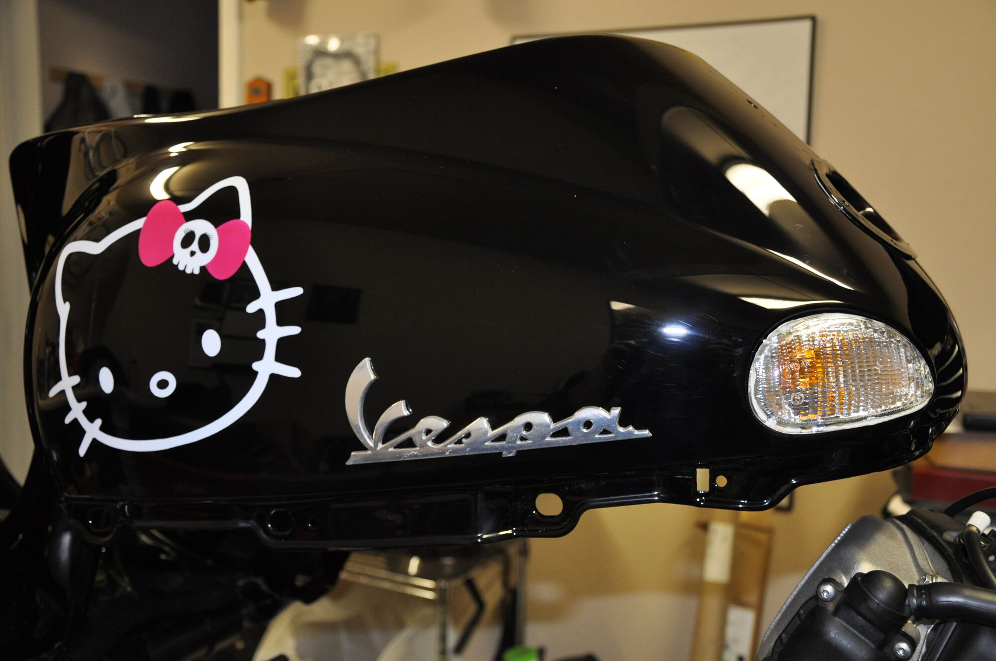 Installed the badges on the body and some clear turn signal lenses.