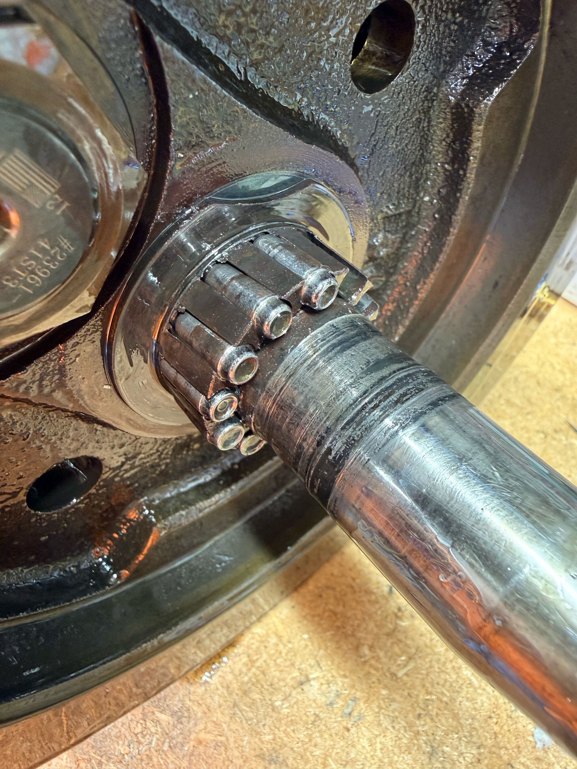 Oof! The heat needed to deform the ends of those bearings is crazy!