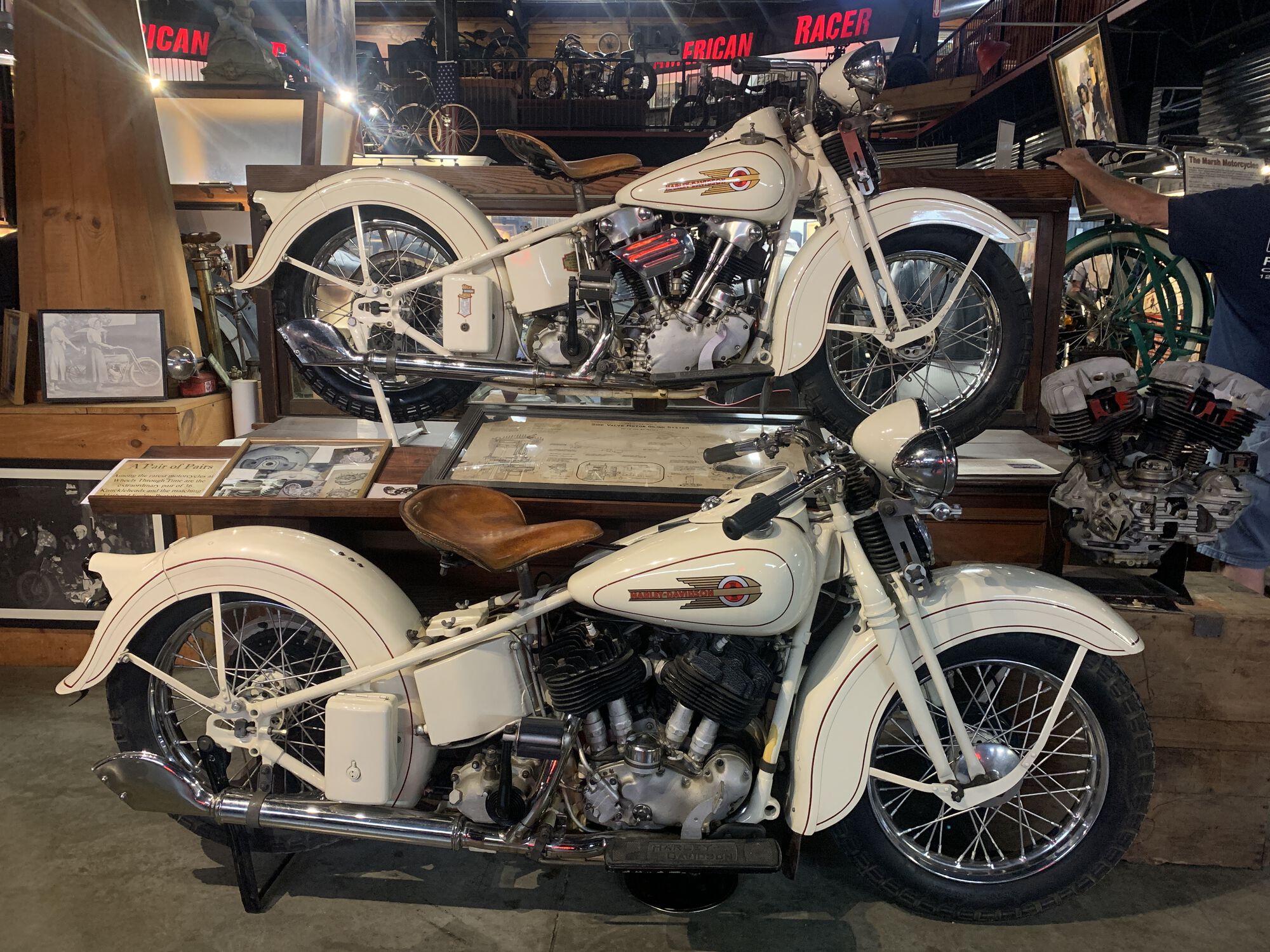 Wheels Through Time Museum - 1936 Harley-Davidson OHV 61 (top)
This is the Holy Grail of vintage Harley-Davidson motorcycles (value ~$300,000)