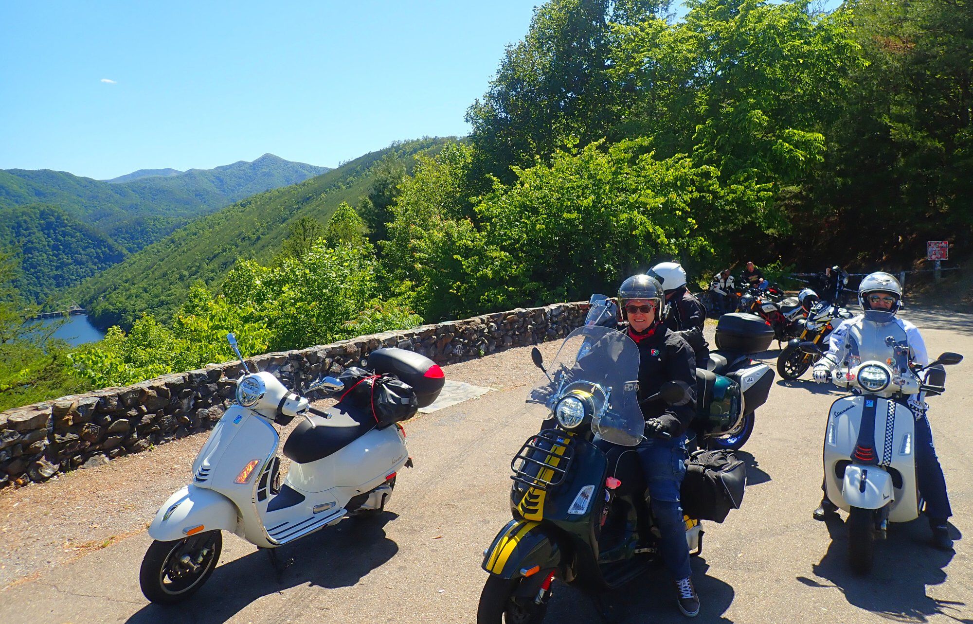 Our group of Vespas
