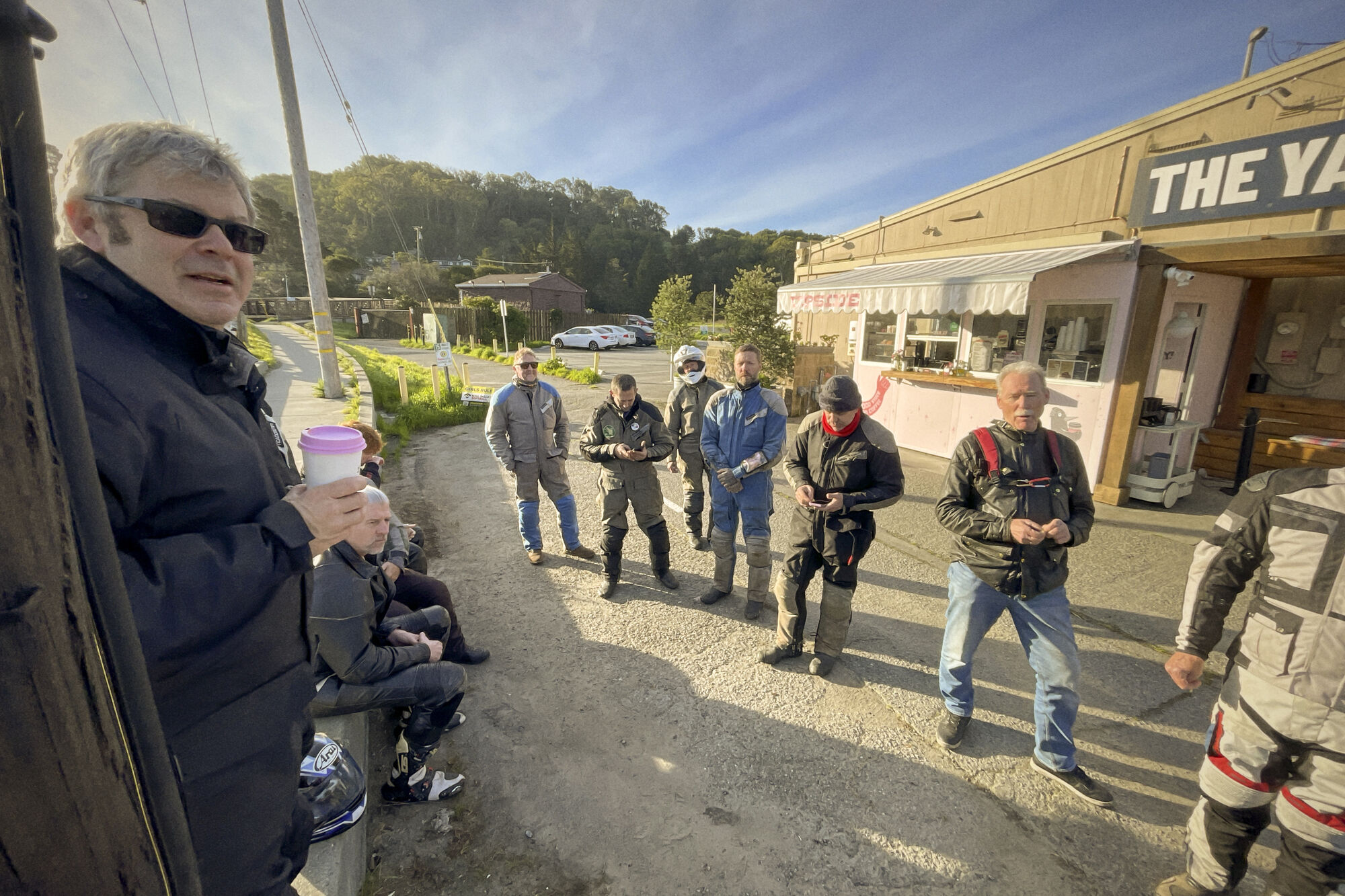 Rider meeting presided by ride leader Josh Prentiss.