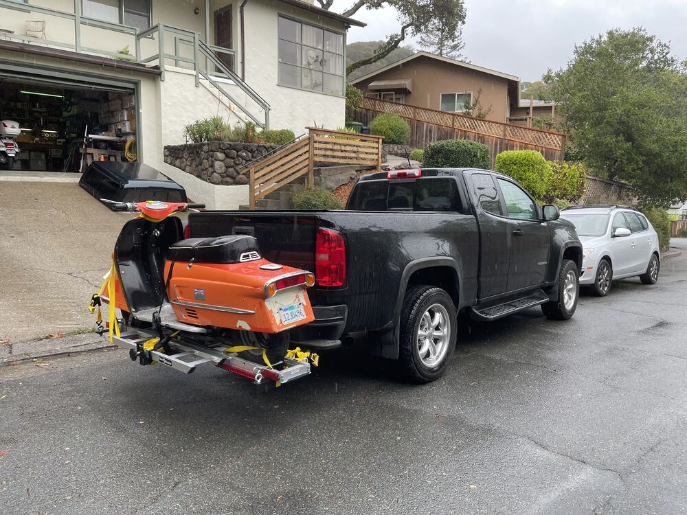 The Heinkel on its way to its new home in Iowa.