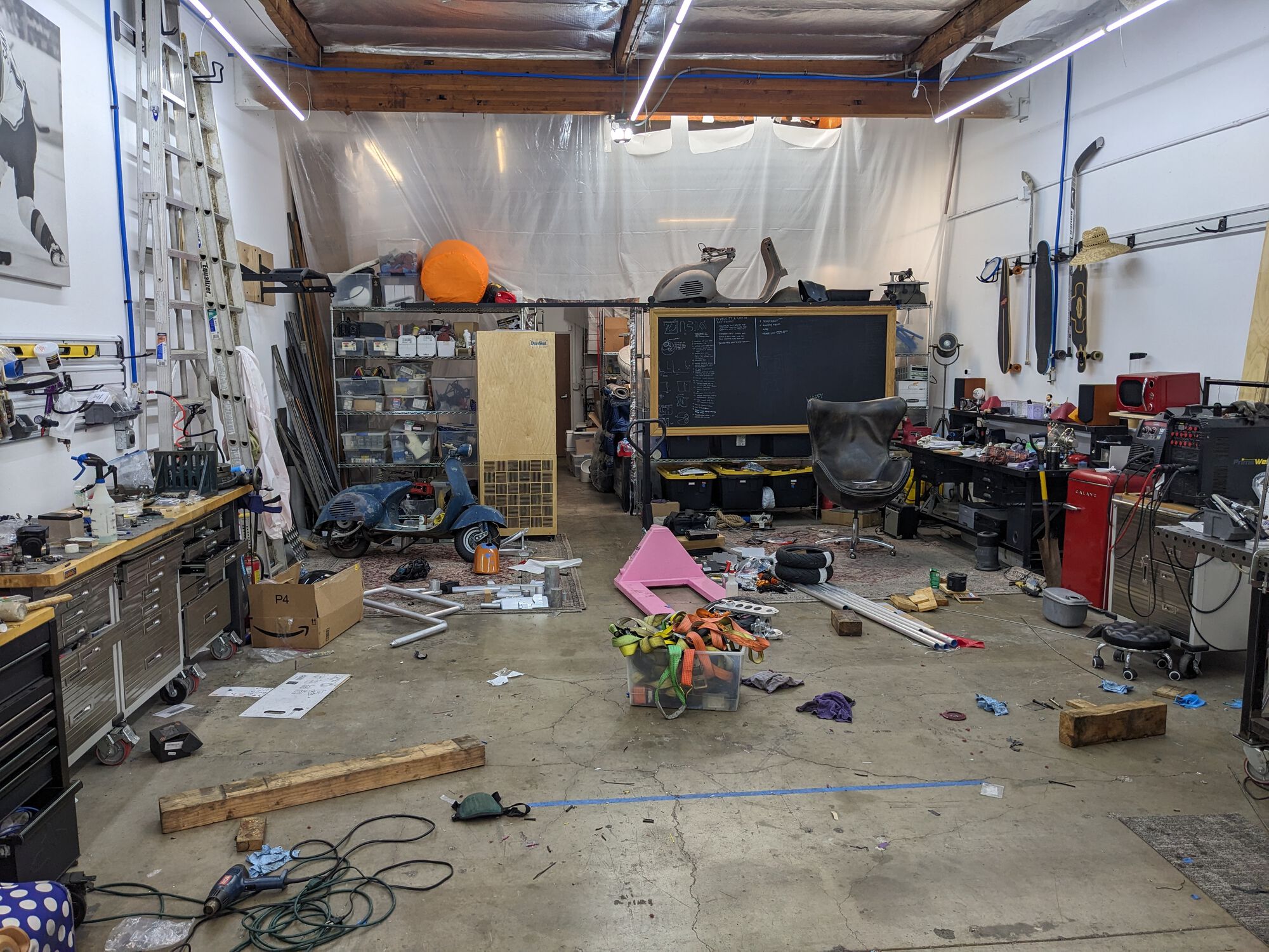 CM2's workshop looked like a crime scene when we walked back in tonight