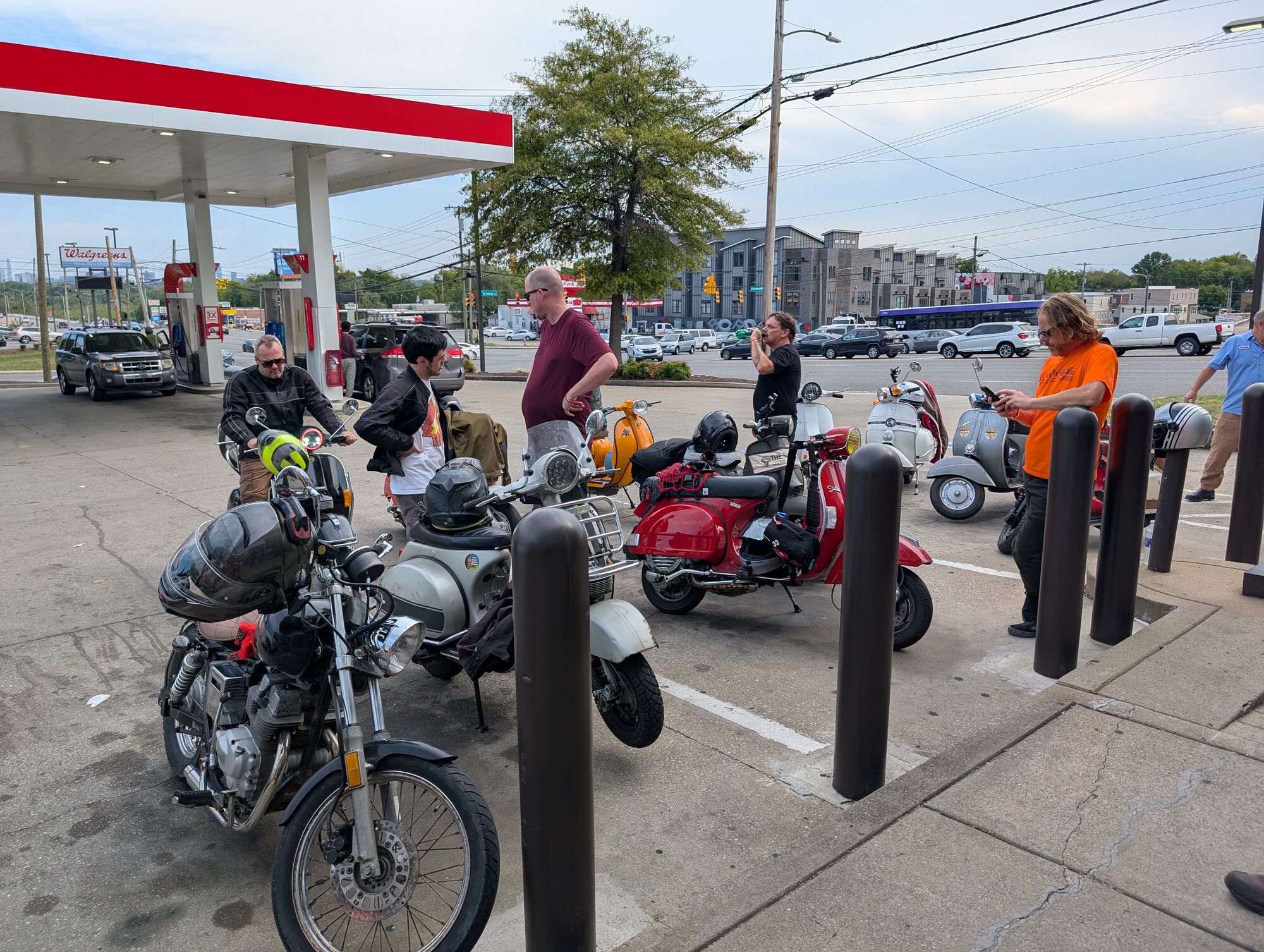Scooterists doing what they do best:  making a super-sketchy part of town even sketchier
