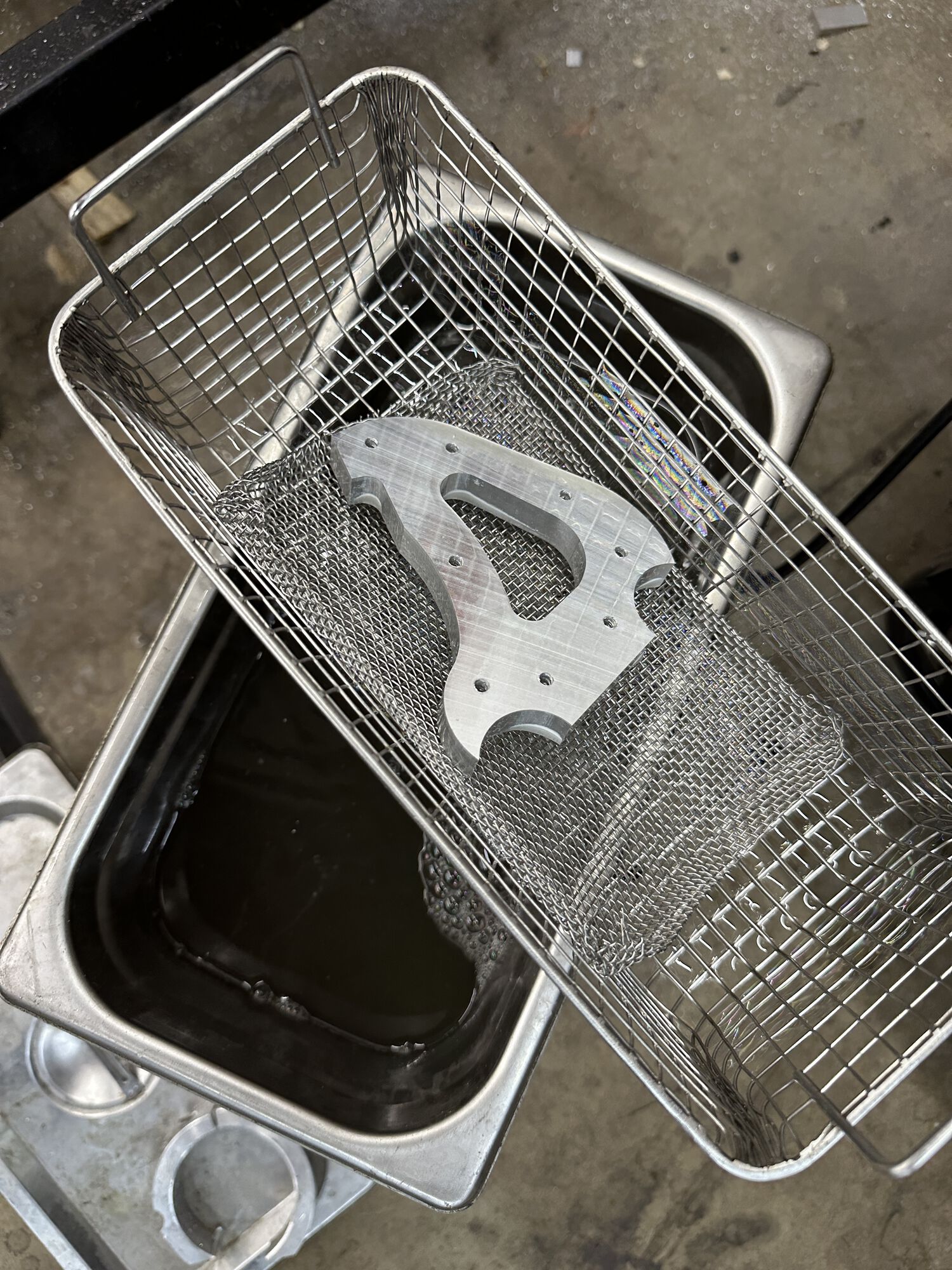Rinsing it to get it all ready for assembly and welding