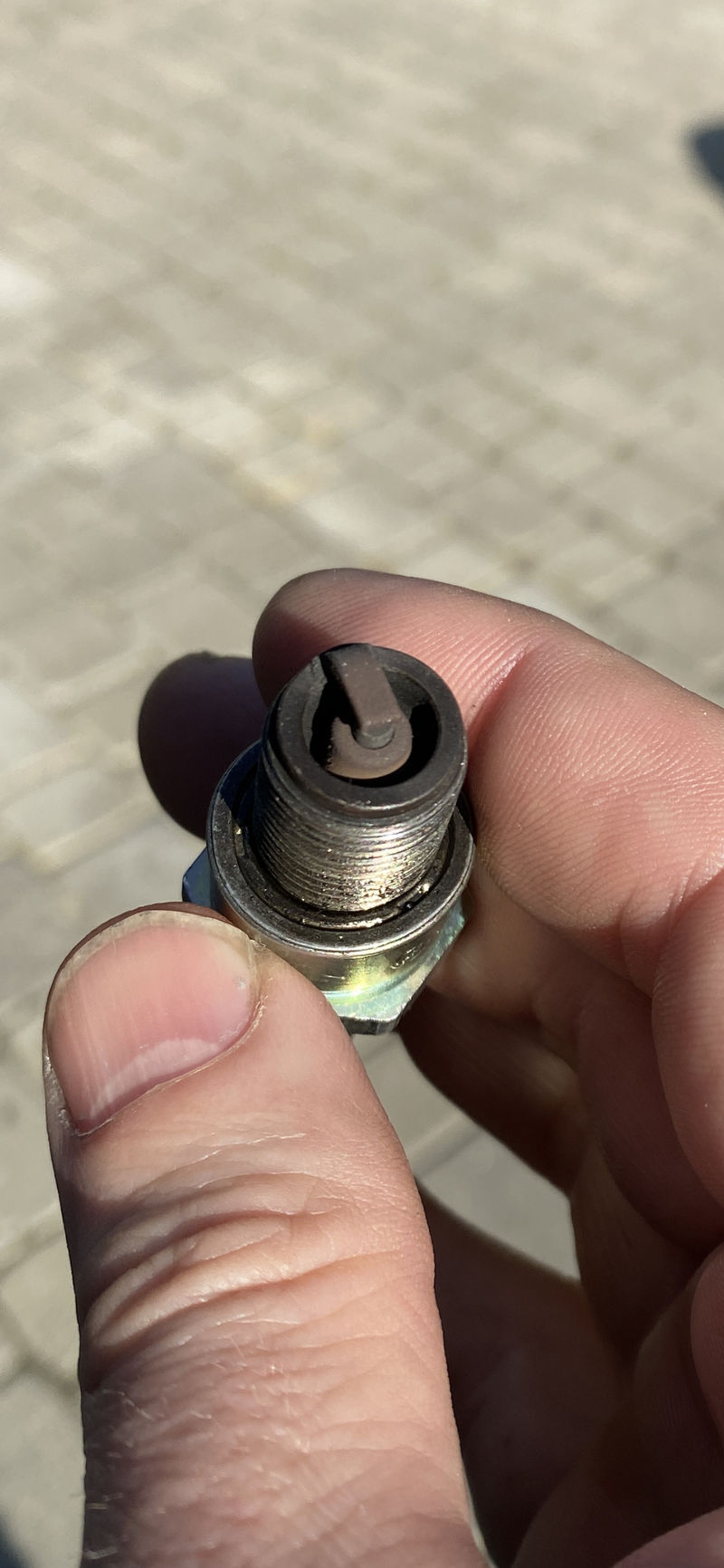 Same plug - shot normally.  This is after a mostly WOT run and coast down.  Looks plenty rich