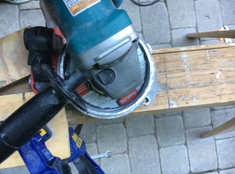 used angle grinder to polish out and remove a little more material