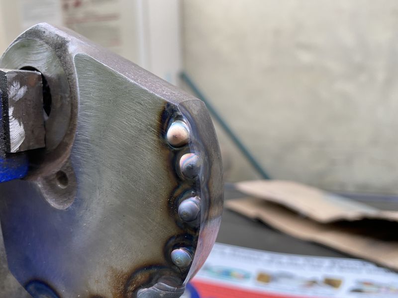 Made some random welds in different sizes.  Didnt really know what to expect.  worked my way to about a 3mm tall tool steel bubble.