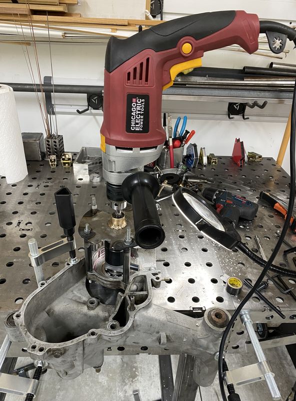 New set up, twice the RPM and power.  Huge difference - just cleanly shaved as it turned.