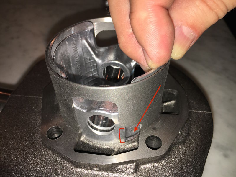 When piston skirt is flush with bottom of cyl, these holes appear to align with L portion of cut out on cyl.  If I add these holes to GS - do I wanna make em bigger?