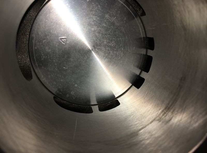 Top of piston is flush with bottom of transfer ports when piston skirt is flush with bottom of cylinder.  This is close to our target at BDC.