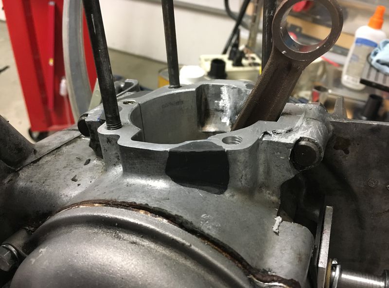 Little JB Weld work.  Note few stripped threads at top of case on front stud hole - caused a bit of delay...