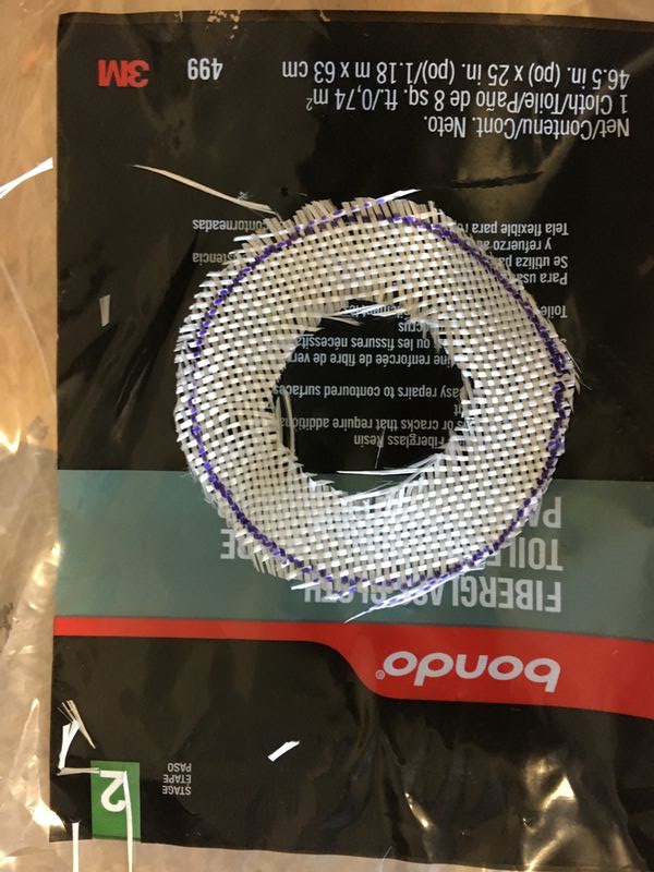 Made small composite sealing ring using HondaBond and fiberglass